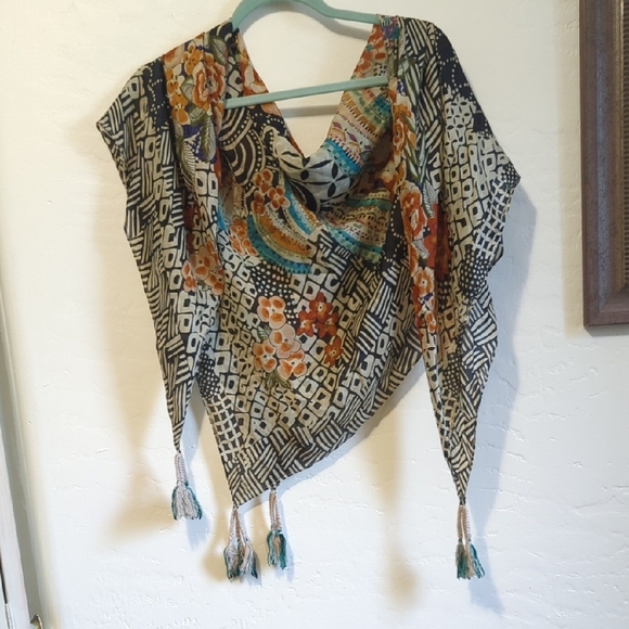 Johnny Was Multicolor Patterned Scarf - Picture 3 of 3